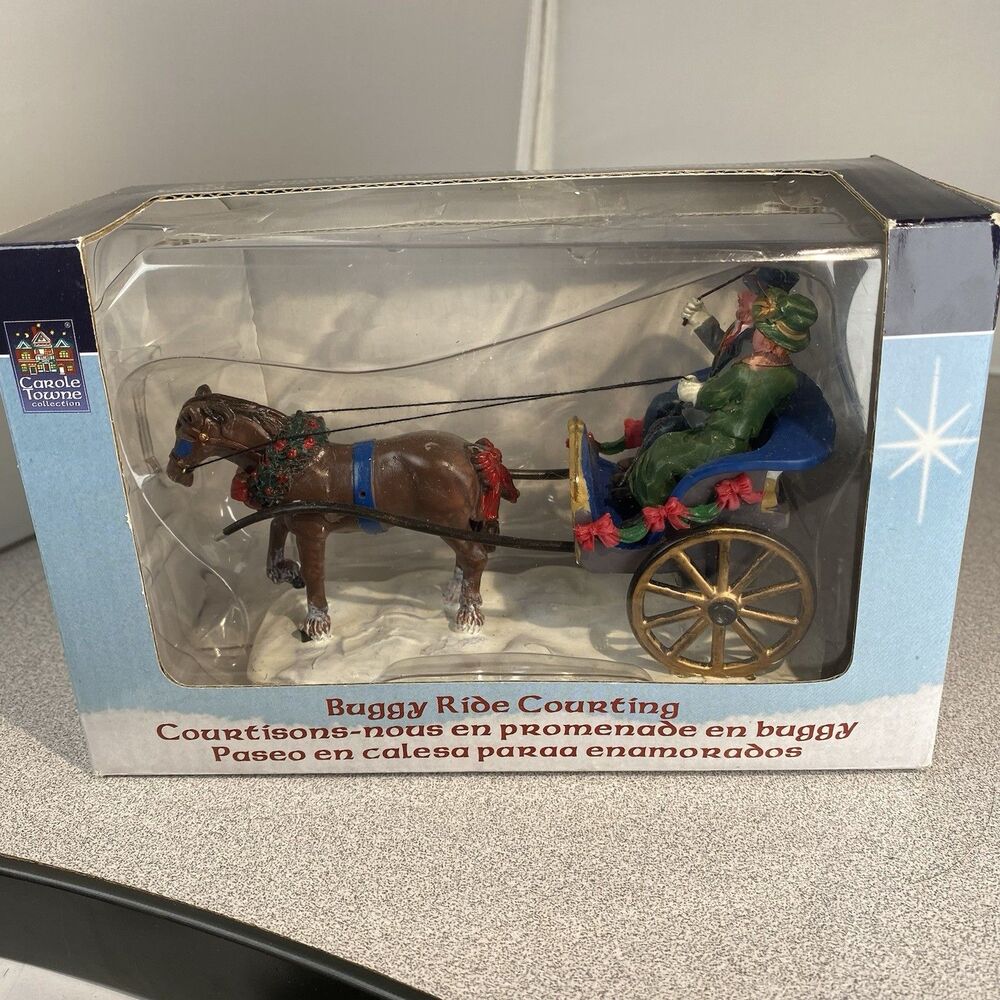 2006 Lemax Table Accent BUGGYRIDE COURTING Christmas Horse & Carriage Retired
